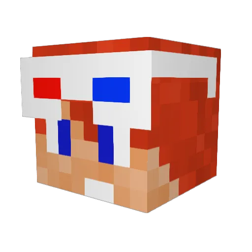 PixelVision Minecraft avatar head, 3D render