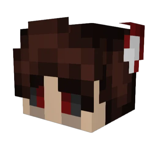 PixelWolfAbbey Minecraft avatar head, 3D render