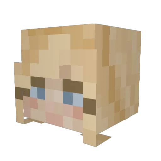 Pixel_4000 Minecraft avatar head, 3D render