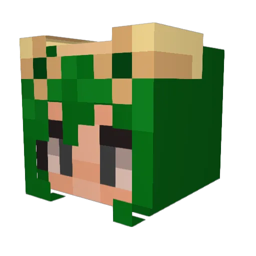 Pixel_Dragons Minecraft avatar head, 3D render