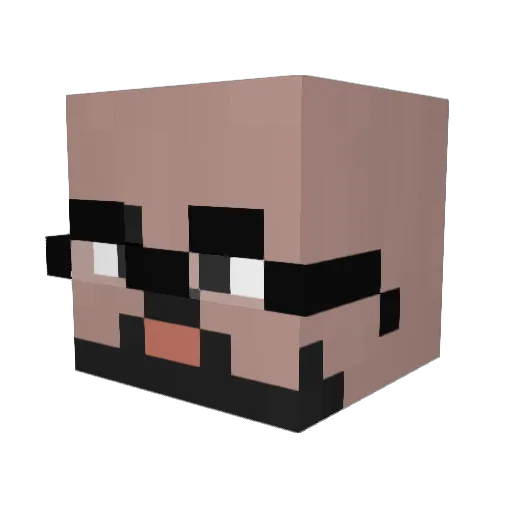 Pixel_Knight_ Minecraft avatar head, 3D render