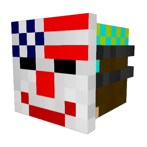 Pixel_yaas Minecraft avatar head, 3D render