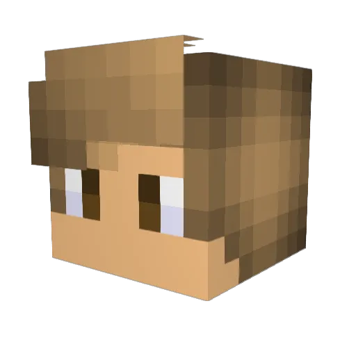 Pixelate3D Minecraft avatar head, 3D render