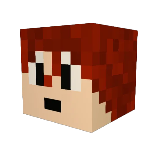 PixelatedWorld Minecraft avatar head, 3D render