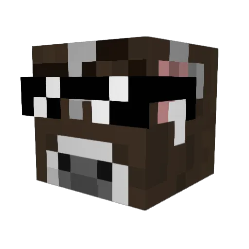 Pixelated_E_ Minecraft avatar head, 3D render
