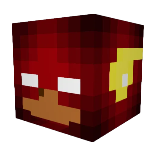 Pixelatid Minecraft avatar head, 3D render