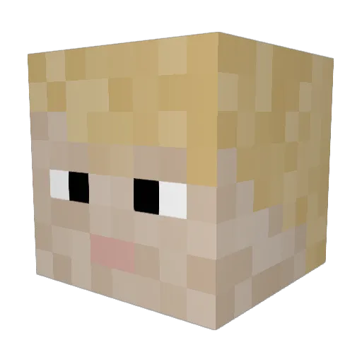 Pixelboss369 Minecraft avatar head, 3D render