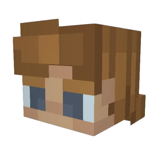 PixeledWaffle Minecraft avatar head, 3D render