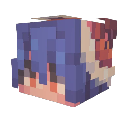PixelfoxO6 Minecraft avatar head, 3D render