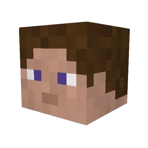 Pixelior Minecraft avatar head, 3D render
