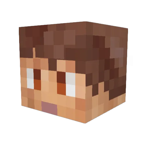 Pixelitos Minecraft avatar head, 3D render