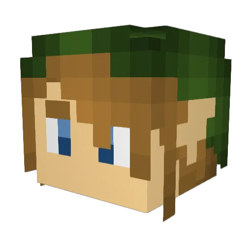 Pixelkeke Minecraft avatar head, 3D render