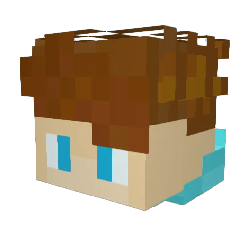 Pixelnight Minecraft avatar head, 3D render