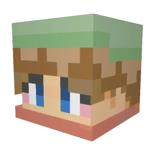 Pixelody Minecraft avatar head, 3D render