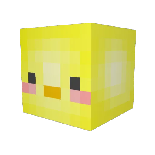Pixeloza777 Minecraft avatar head, 3D render