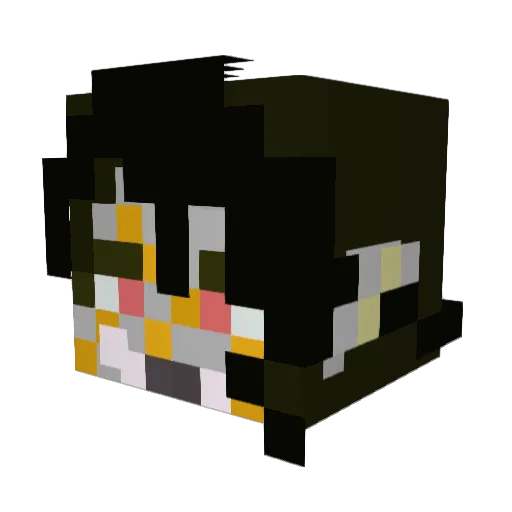 Pixelpaleo Minecraft avatar head, 3D render