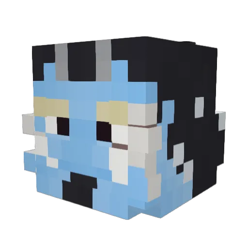 Pixelyn Minecraft avatar head, 3D render