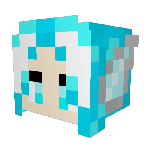PixelzNGlitch Minecraft avatar head, 3D render