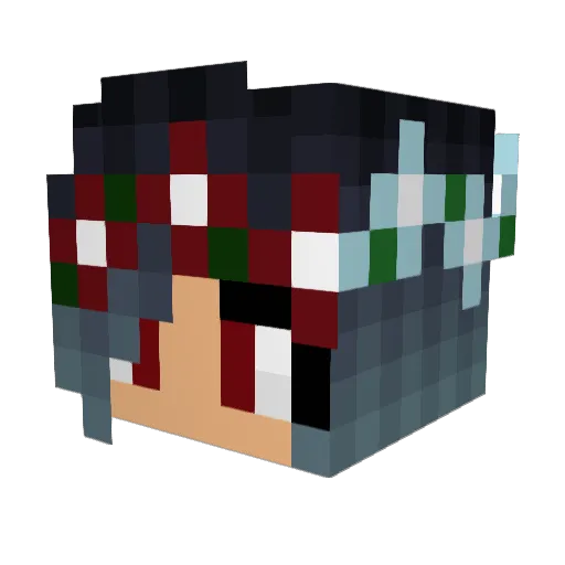 PixiePow Minecraft avatar head, 3D render