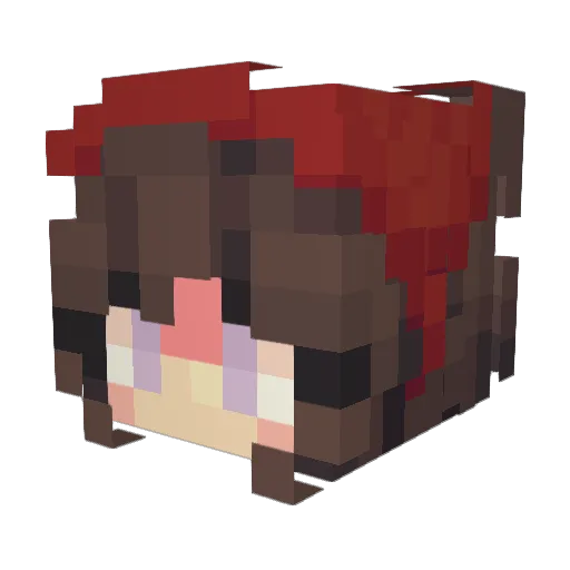 Pixierosies Minecraft avatar head, 3D render