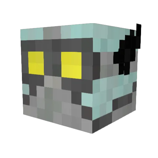 Pixil Minecraft avatar head, 3D render