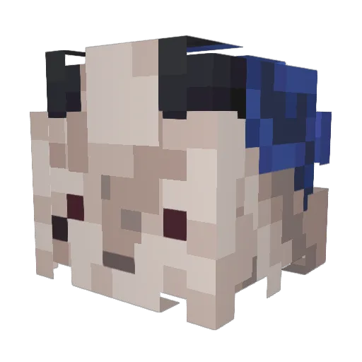Pixlbi Minecraft avatar head, 3D render