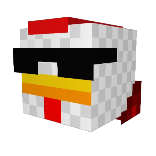 PixleWaffle Minecraft avatar head, 3D render