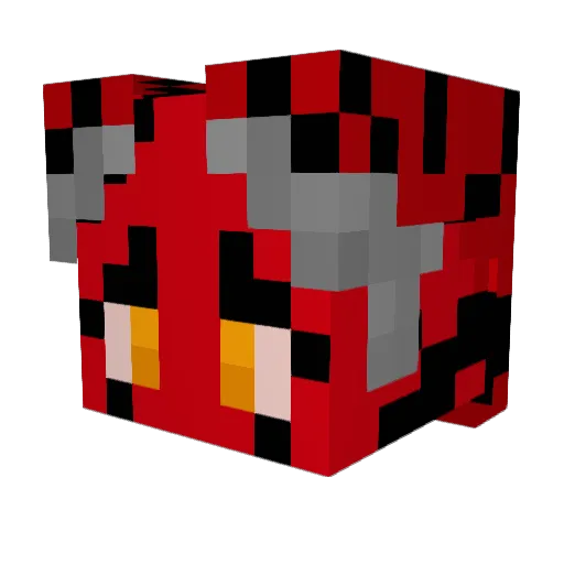 Pixlebug Minecraft avatar head, 3D render