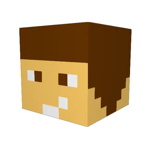 Pixlog Minecraft avatar head, 3D render