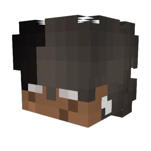 Pixqiii Minecraft avatar head, 3D render