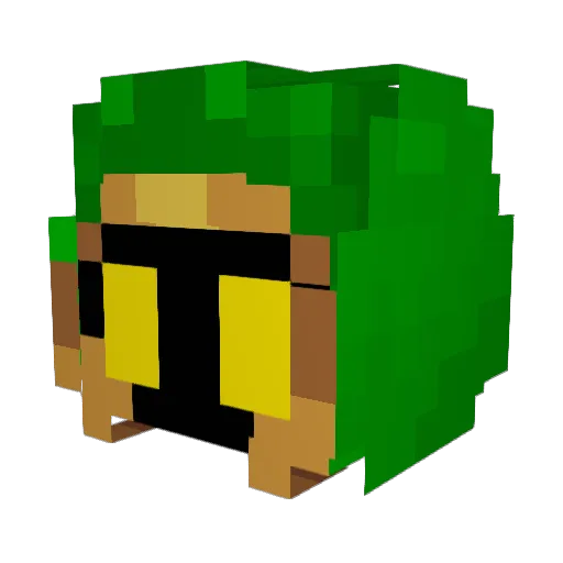 Pixselator Minecraft avatar head, 3D render