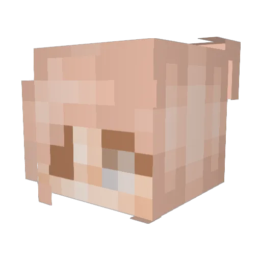 PixuPiku Minecraft avatar head, 3D render