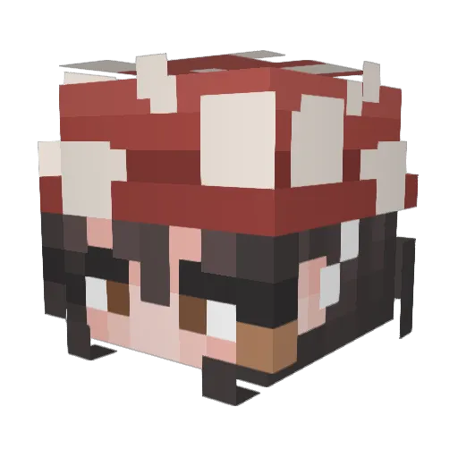 Pixues Minecraft avatar head, 3D render