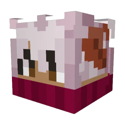 Pixvy Minecraft avatar head, 3D render