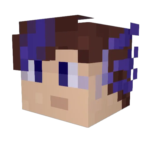 Pixxlotl Minecraft avatar head, 3D render