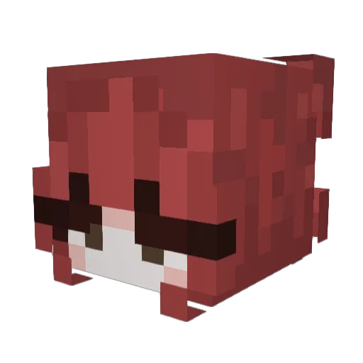 Pixxye Minecraft avatar head, 3D render