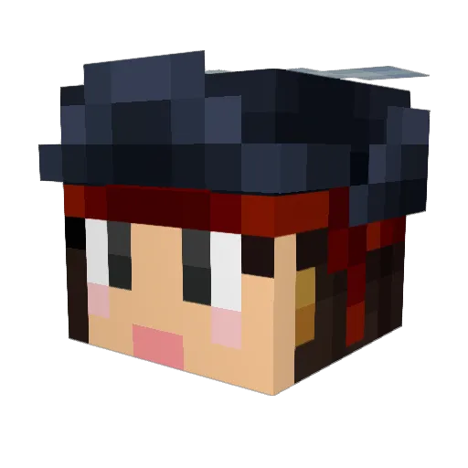 Pixys Minecraft avatar head, 3D render