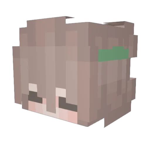 Piyapron_Mimi Minecraft avatar head, 3D render