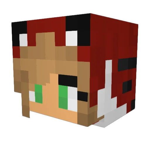 PizZAR Minecraft avatar head, 3D render