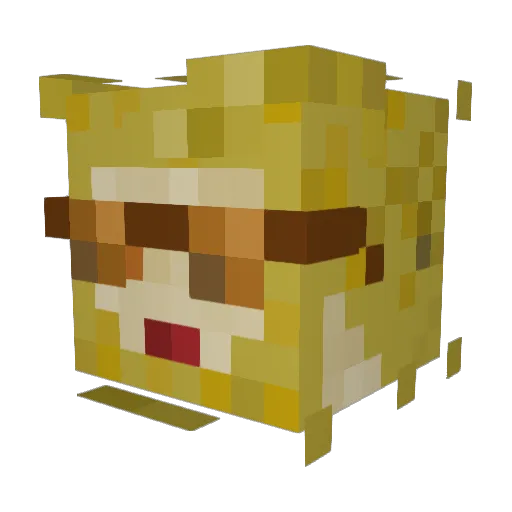 Pizaz Minecraft avatar head, 3D render