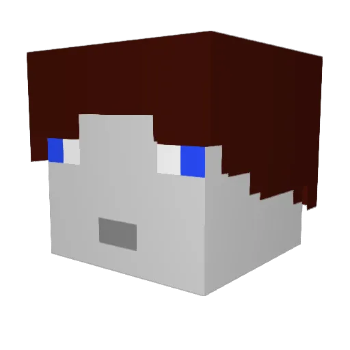 Pizz4sche Minecraft avatar head, 3D render