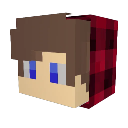 Pizza13gamer Minecraft avatar head, 3D render