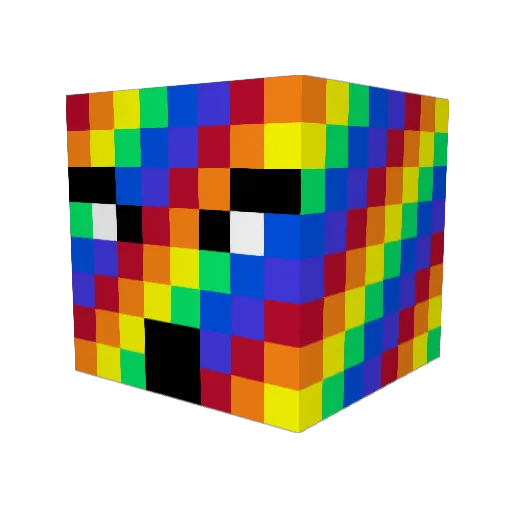 Pizza22_ Minecraft avatar head, 3D render
