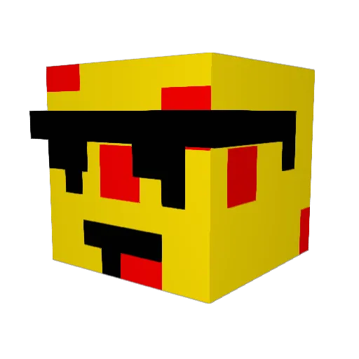 Pizza93YT Minecraft avatar head, 3D render