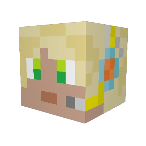 PizzaAlt5 Minecraft avatar head, 3D render