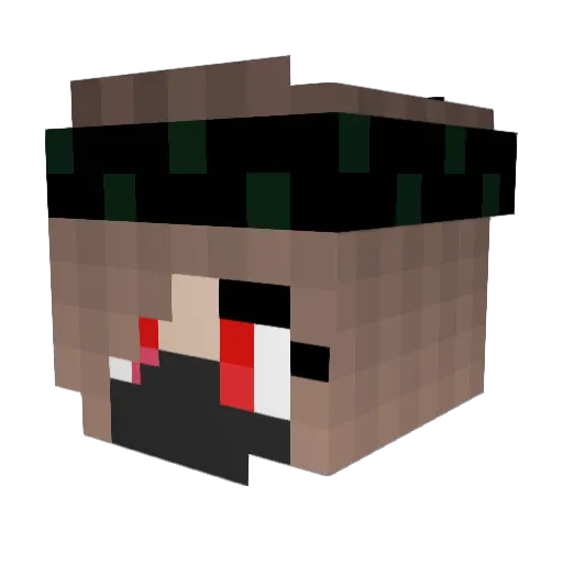 PizzaBeckerin Minecraft avatar head, 3D render