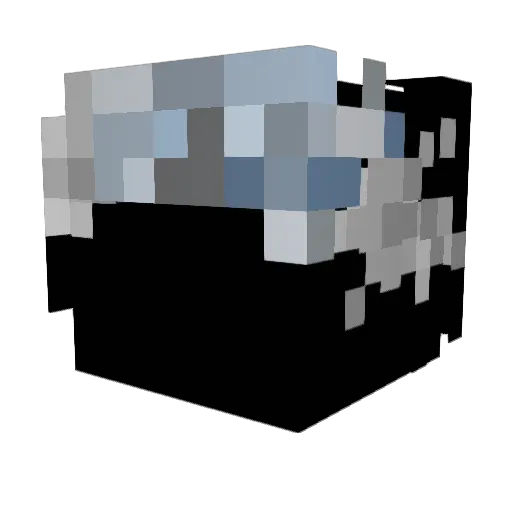 PizzaBlack Minecraft avatar head, 3D render