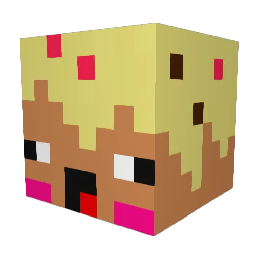 PizzaCake_ Minecraft avatar head, 3D render