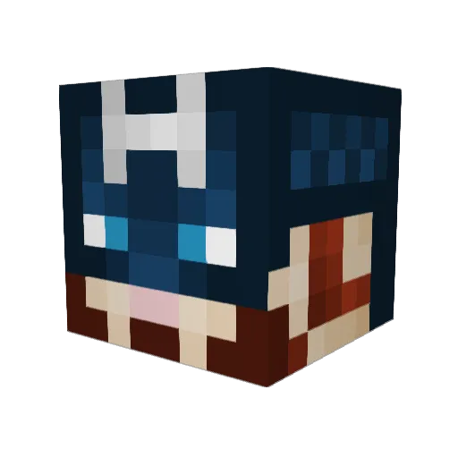 PizzaDeLuigi Minecraft avatar head, 3D render