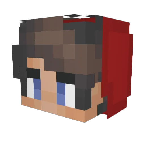 PizzaHere Minecraft avatar head, 3D render